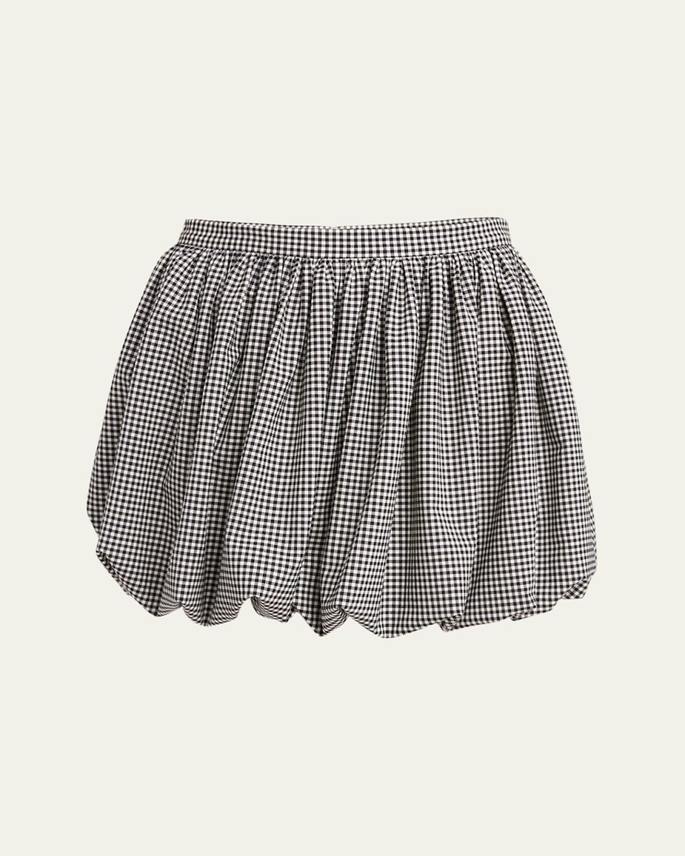 Checked Mini Balloon Skirt